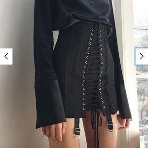 Black Lace Up Corset Skirt Size Small